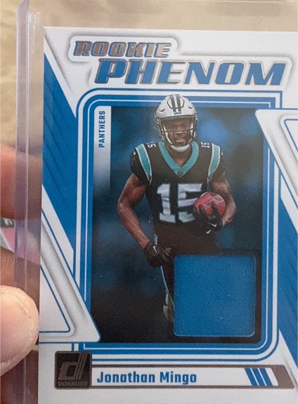 2023 Donruss Rookie Phenom Jersey Patch #RPJ-JMIN Jonathan Mingo — front