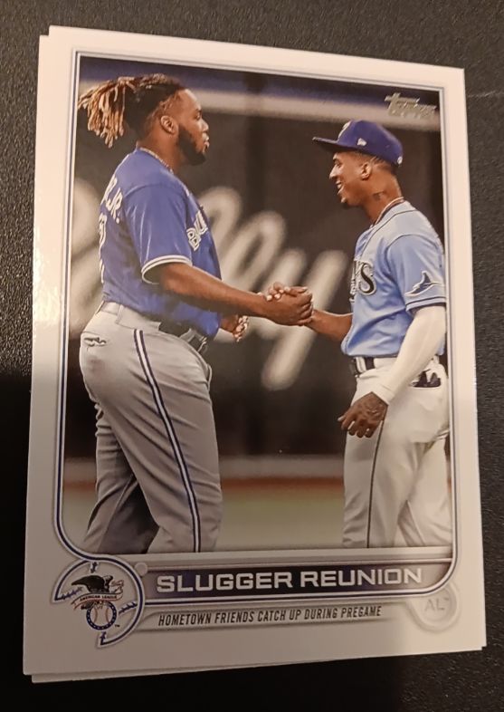 2022 Topps Series 1 #329 Slugger Reunion Vladimir Guerrero Jr Wander Franco — front