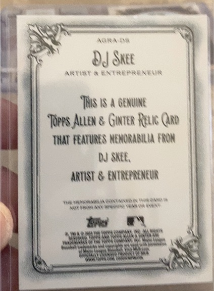 2023 Topps Allen & Ginter Relic #AGRA-DS DJ Skee — front