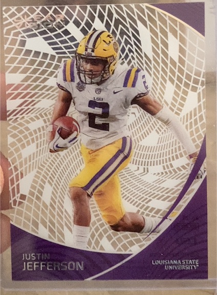 2023 Panini Chronicles Draft Picks Clear Vision #20 Justin Jefferson — front