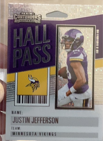 2023 Panini Contenders Hall Pass #15 Justin Jefferson — front