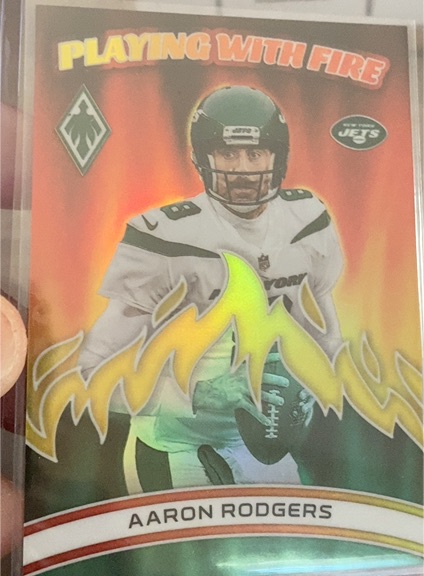 2023 Panini Phoenix Playing With Fire #PWF-7 Aaron Rodgers — front