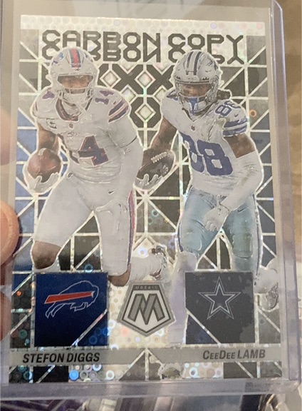 2023 Panini Mosaic #CC-15 Stefon Diggs CeeDee Lamb Carbon Copy — front