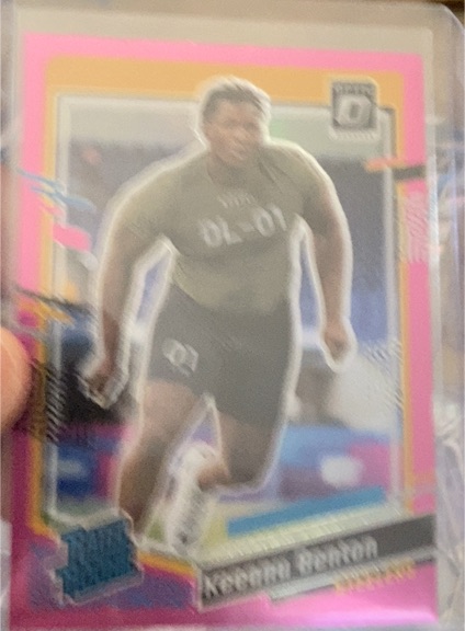 2023 Donruss Optic #387 Keeanu Benton Rated Rookie Preview Pink Prizm — front