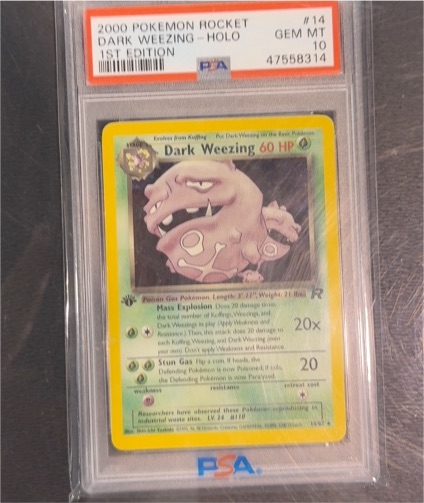 2000 Pokemon Team Rocket #14 Dark Weezing Holo 1st Edition — front