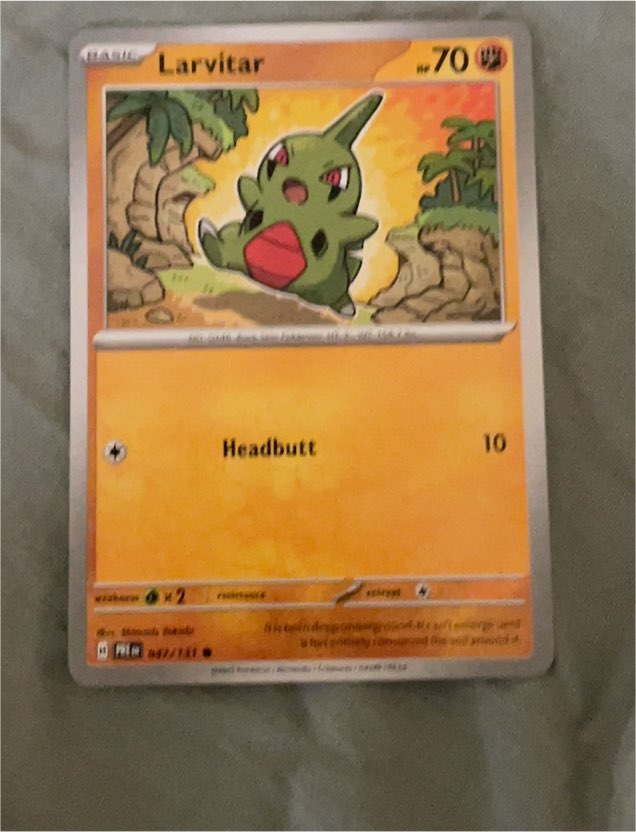 2022 Pokémon Prismatic Evolutions #47 Larvitar — front