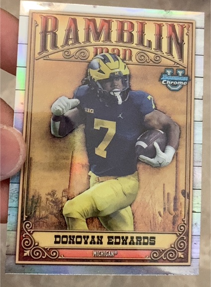 2023 Bowman Chrome University #RM-15 Donovan Edwards Ramblin Man — front