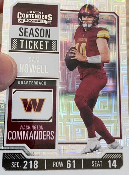 2023 Panini Contenders #100 Sam Howell Season Ticket — front