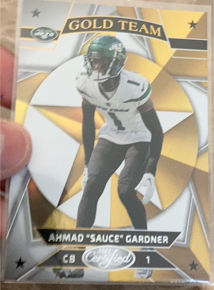 2023 Panini Certified #GT-8 Ahmad "Sauce" Gardner Gold Team — front