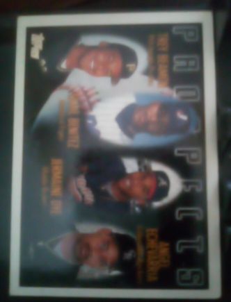 1996 Topps #435 Brian Banks / Vladimir Guerrero / Andruw Jones / Billy McMillon — front