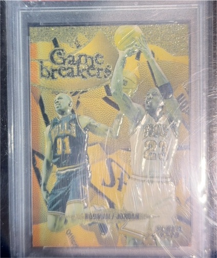 1997-98 Fleer Game Breakers #1 Dennis Rodman / Michael Jordan — front