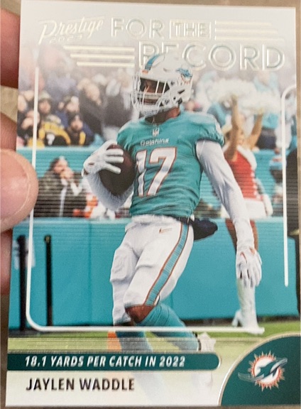 2023 Panini Prestige For the Record #10 Jaylen Waddle — front