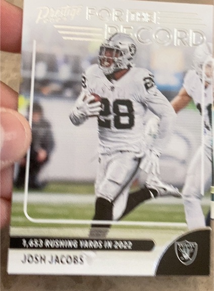 2023 Panini Prestige For the Record #5 Josh Jacobs — front