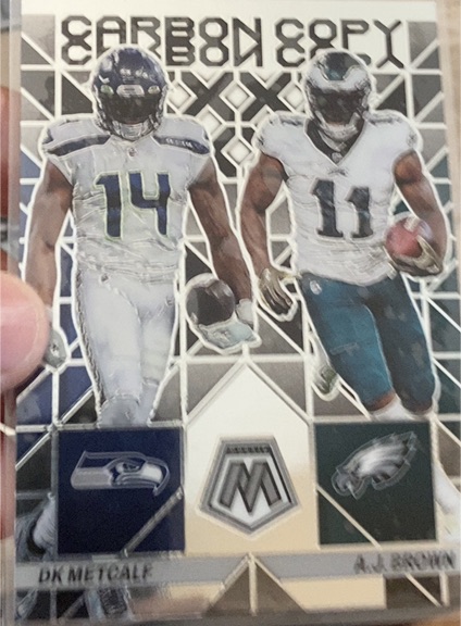 2023 Panini Mosaic #CC-14 DK Metcalf / A.J. Brown Carbon Copy — front