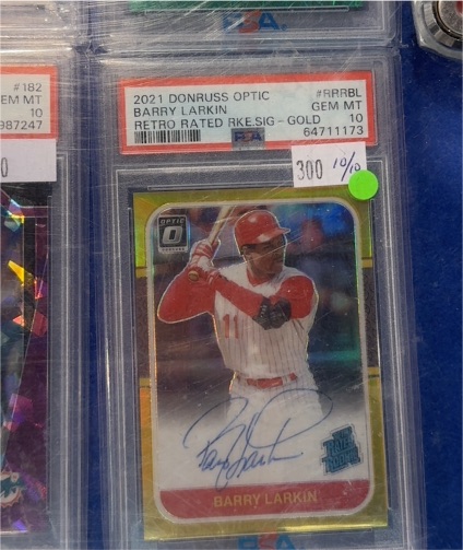 2021 Donruss Optic #RRRBL Barry Larkin Retro Rated Rookie Signature Gold — front