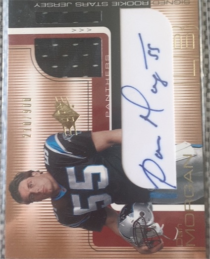 2001 Upper Deck SPx #116 Dan Morgan Rookie Jersey Auto — front
