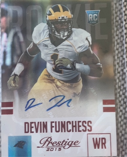 2015 Panini Prestige #229 Devin Funchess Rookie Card — front