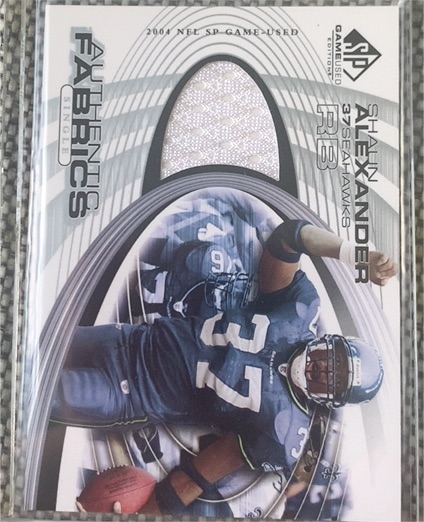 2004 UD SP Game Used Authentic Fabrics #AF-SA Shaun Alexander — front