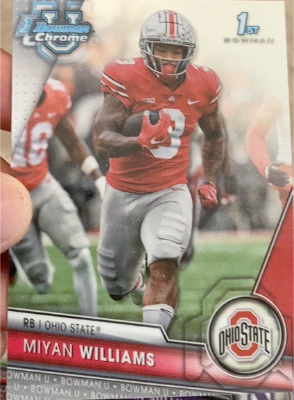 2023 Bowman University Chrome #110 Miyan Williams — front