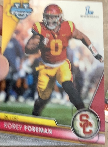 2023 Bowman University Chrome #190 Korey Foreman — front
