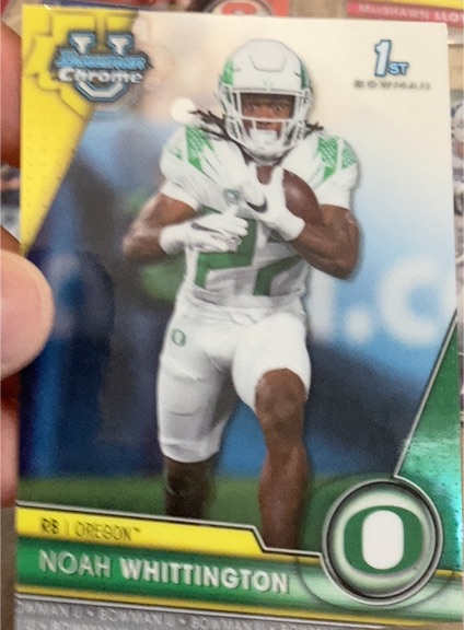 2023 Bowman University Chrome #187 Noah Whittington Oregon Ducks — front
