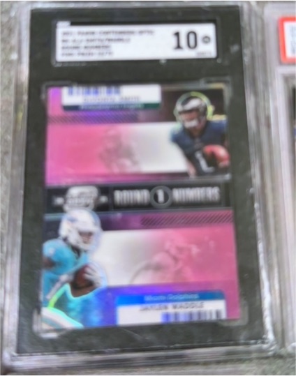 2021 Panini Contenders Optic #RN-HLO Hunter Long/Tommy Tremble Round Numbers Pink — front
