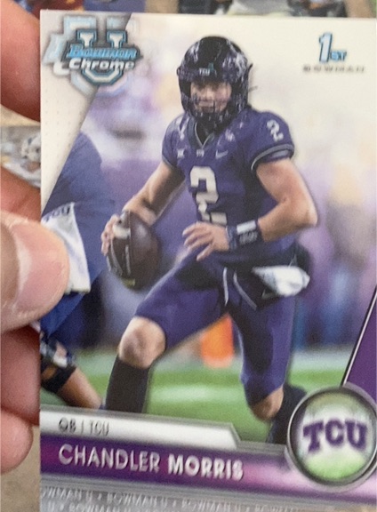 2023 Bowman University Chrome #176 Chandler Morris TCU Horned Frogs — front