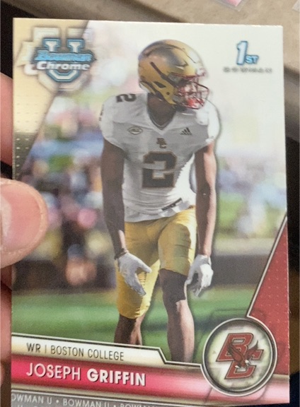 2023 Bowman Chrome University #87 Joseph Griffin Boston College Eagles — front