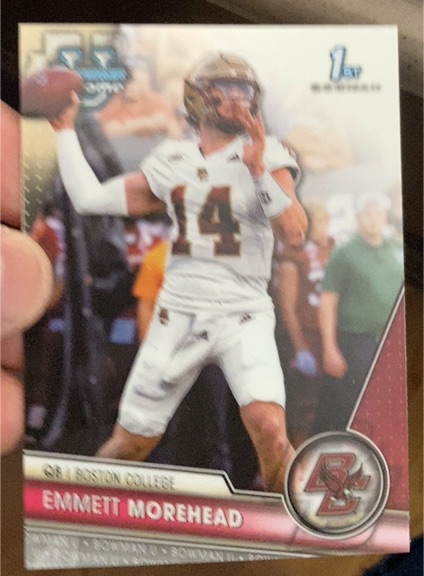 2023 Bowman University Chrome #40 Emmett Morehead Boston College Eagles — front