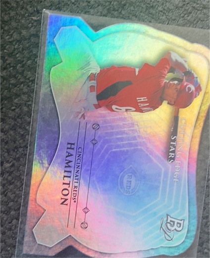 2014 Bowman Platinum Cutting Edge Stars Die Cut Rookie #CES-BHA Billy Hamilton — front