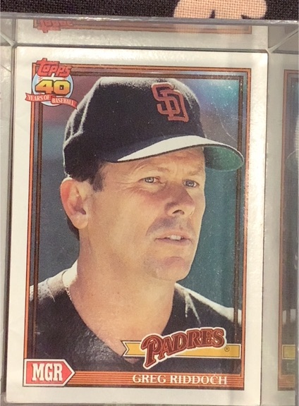 1991 Topps #109 Greg Riddoch — front