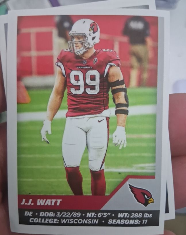 2021 Panini NFL Sticker #498 J.J. Watt — front