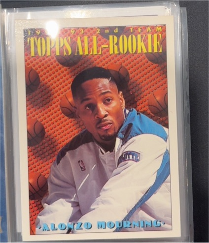 1992-93 Topps All-Rookie 2nd Team #177 Alonzo Mourning — front