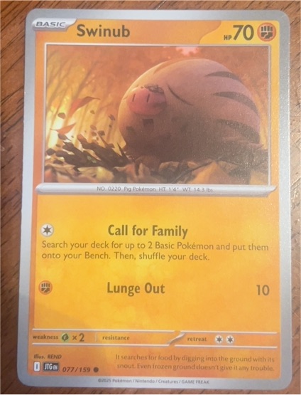 2025 Pokémon SV09: Journey Together #077 Swinub — front