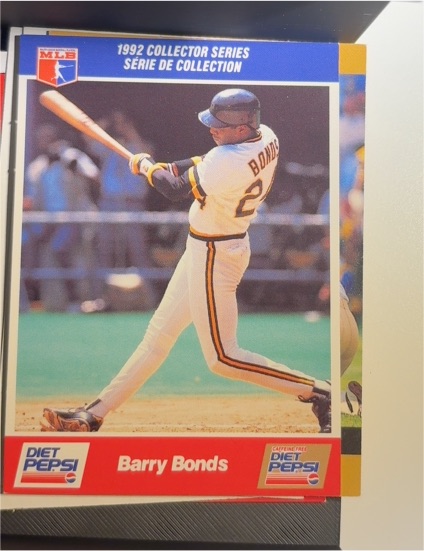 1992 Diet Pepsi Collector Series #29 Barry Bonds — front