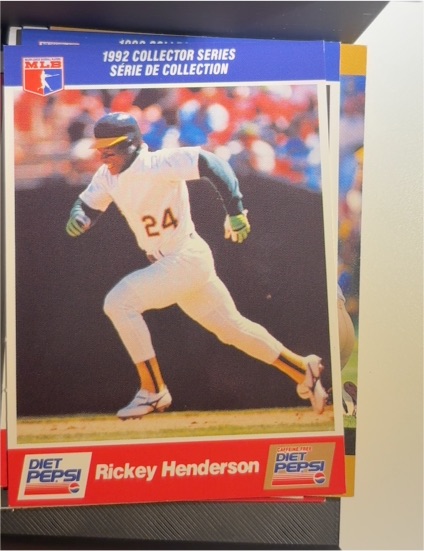 1992 Diet Pepsi Collector Series #28 Rickey Henderson — front