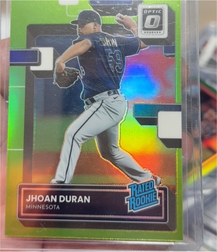 2022 Donruss Optic #126 Jhoan Duran Lime Green Prizm — front