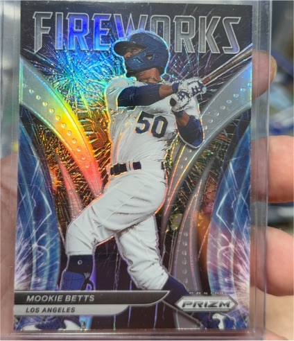 2022 Panini Prizm Fireworks #F-8 Mookie Betts — front