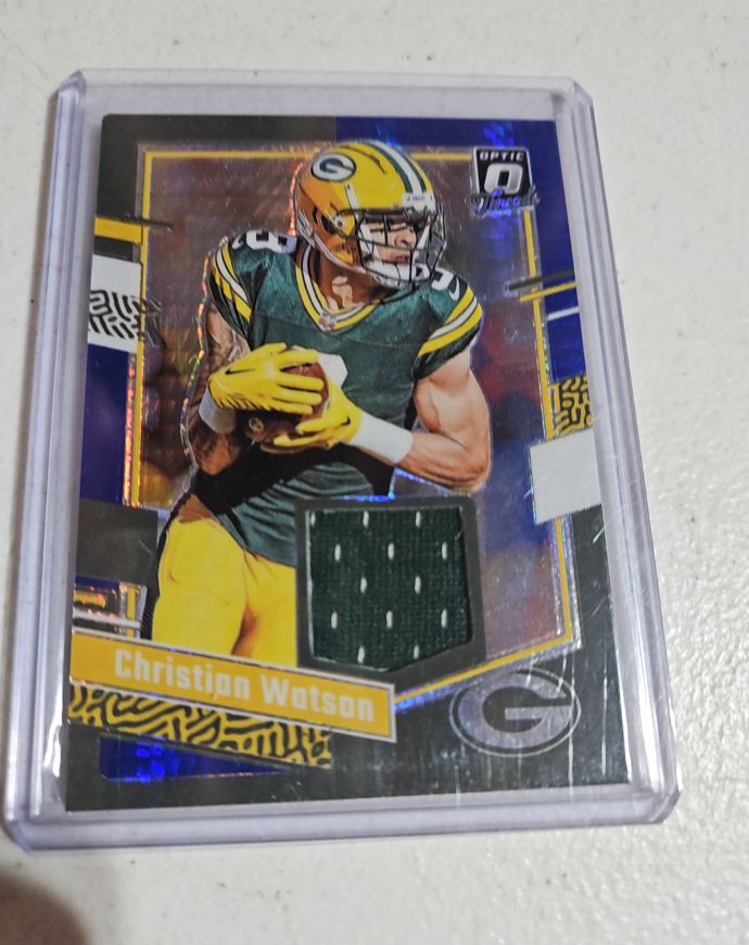 2023 Donruss Optic Threads Blue Hyper Prizm #DT-CW Christian Watson — front