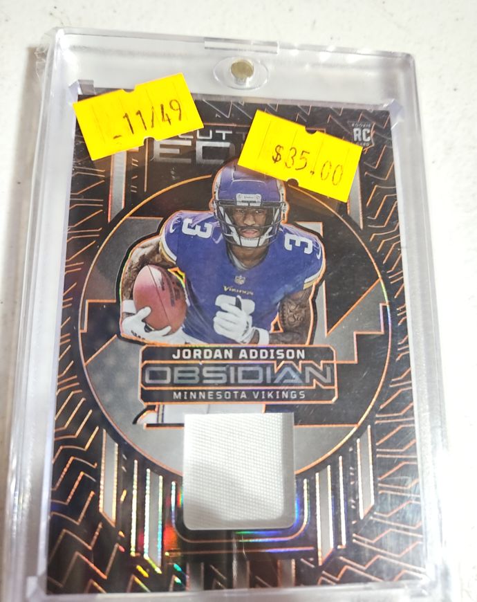 2023 Panini Obsidian Cutting Edge Memorabilia Jordan Addison #CEM-JAD — front