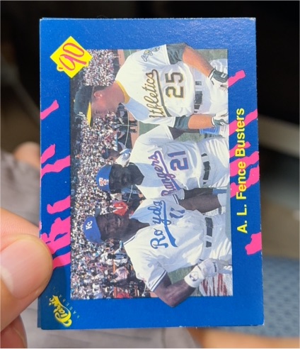 1990 Classic Blue #59 Mark McGwire / Bo Jackson / Ruben Sierra — front