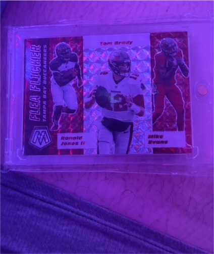2020 Panini Mosaic Flea Flicker #FF13 Tom Brady, Mike Evans, Ronald Jones II — front