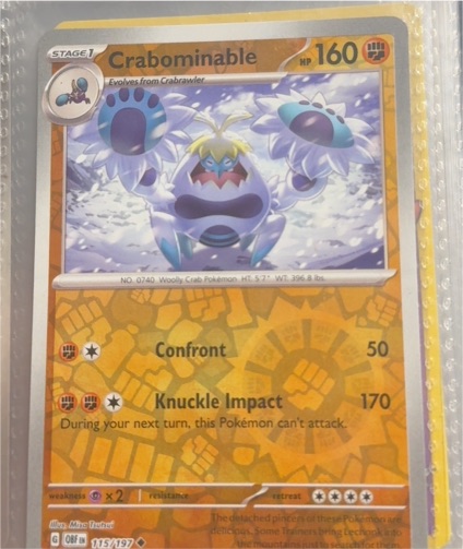 2023 Pokémon SV03: Obsidian Flames #115 Crabominable — front