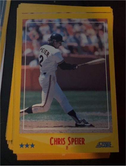 1988 Score #493 Chris Speier — front