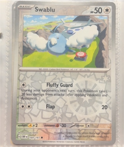 2023 Pokémon Scarlet & Violet Obsidian Flames #169 Swablu — front