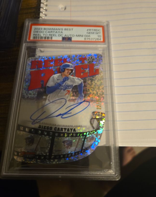 2023 Bowman's Best #RTRDC Diego Cartaya Reel To Reel DC Auto-mini Diamond — front