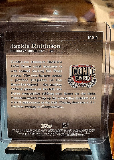 1956 Topps #9 Jackie Robinson — back