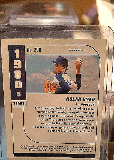2022 Panini Mosaic #290 Nolan Ryan 1980s Stars Houston Astros — back