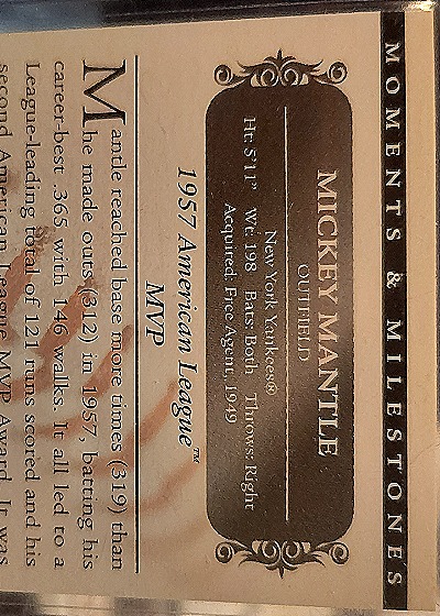 2007 Topps Moments & Milestones #166-119 Mickey Mantle — back