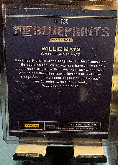 2023 Panini Prizm The Blueprints #TB5 Willie Mays — back